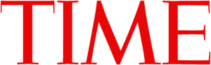 The time logo on a red background.