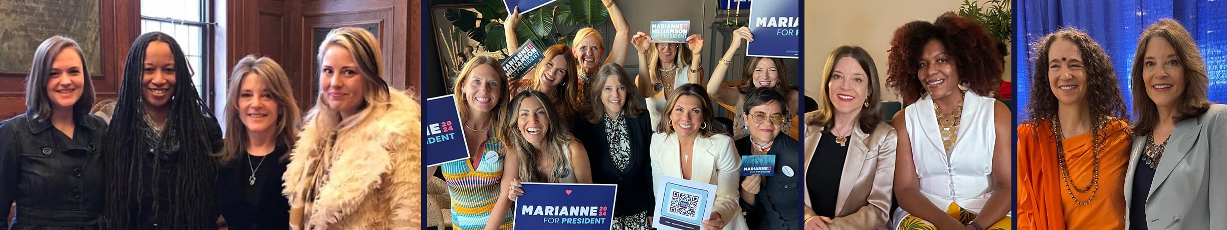 A collage of women posing for a photo to promote the Women of Wellness campaign for Marianne 2024.